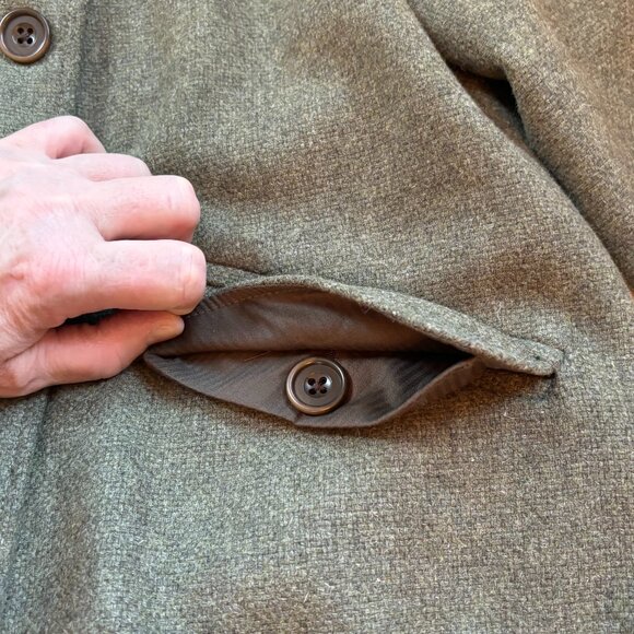 Gap Women's 100% Wool Olive Green Tweed Jacket, Size: L - Picture 8 of 16